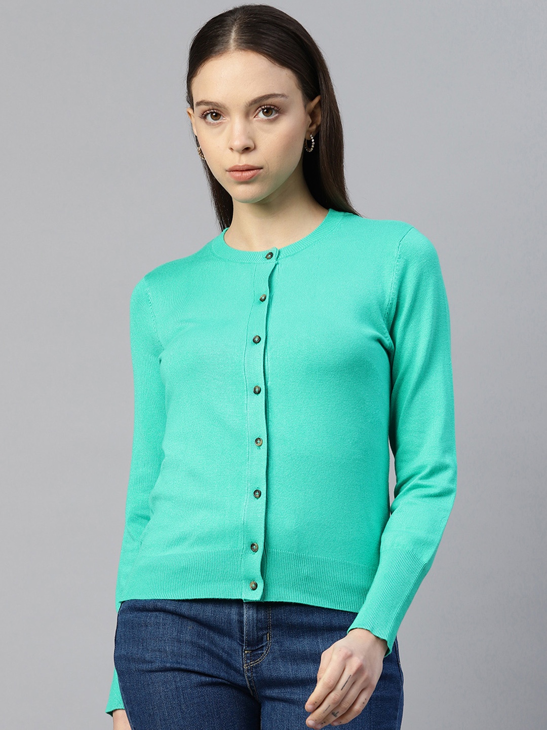 

Marks & Spencer Round Neck Cardigan, Green
