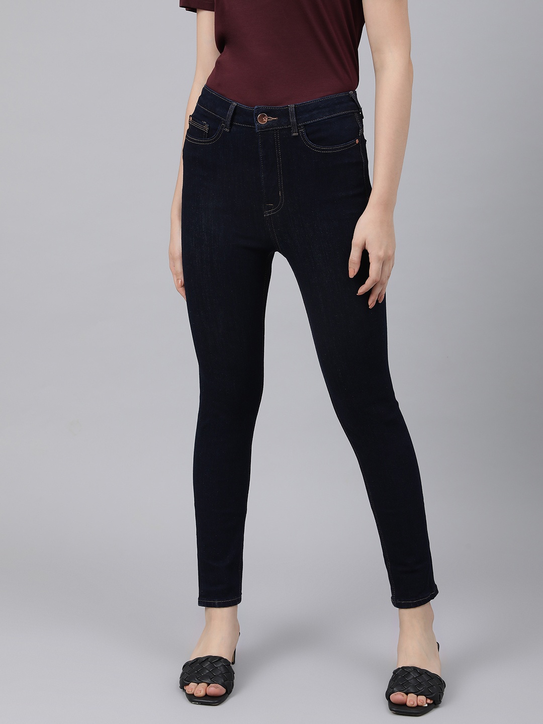 

Marks & Spencer Women Navy Blue High-Rise Skinny Fit Stretchable Jeans