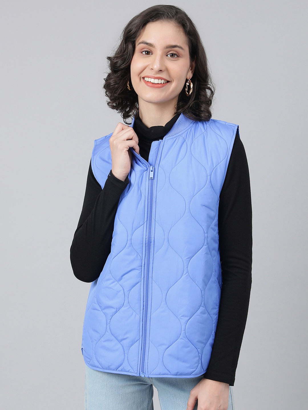 

Marks & Spencer Women Blue Padded Jacket