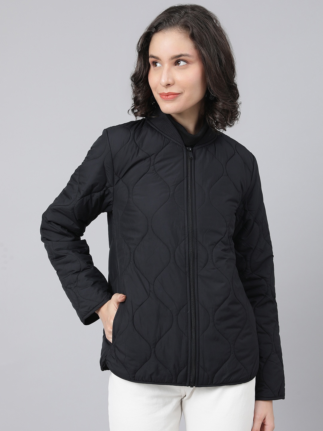 

Marks & Spencer Women Black Lightweight Quilted Jacket