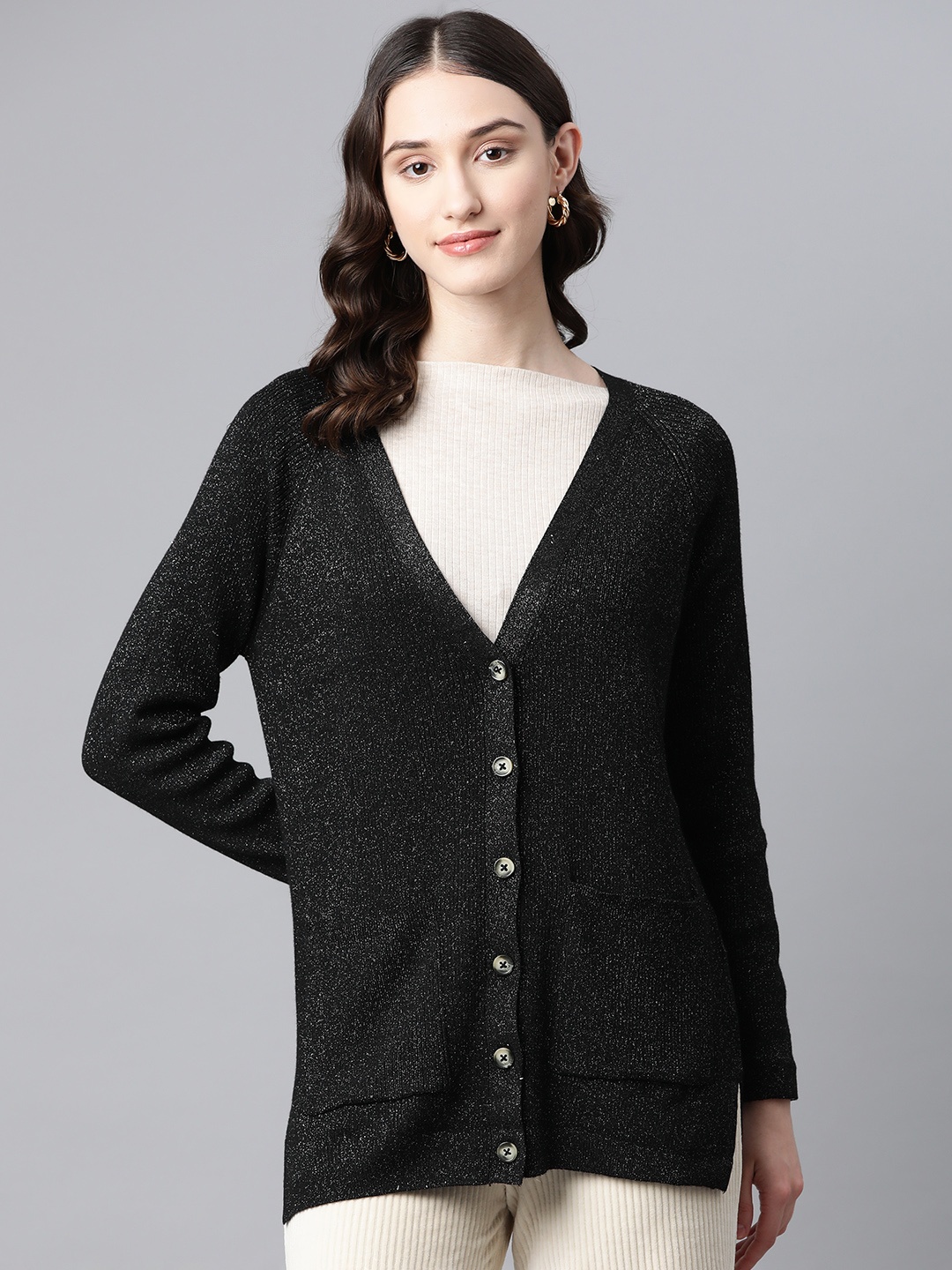Marks & Spencer Shimmer Detail Cardigan, Black