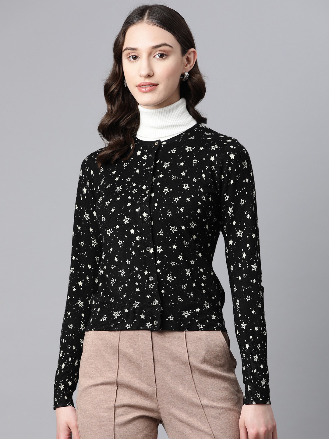 

Marks & Spencer Conversational Self Design Cardigan, Black