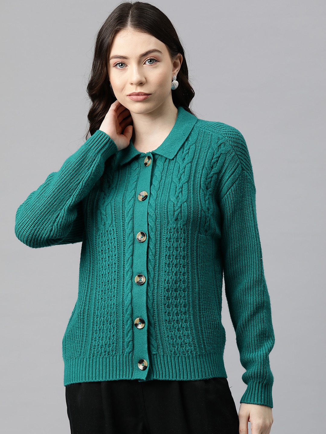 

Marks & Spencer Cable Knit Cardigan, Teal