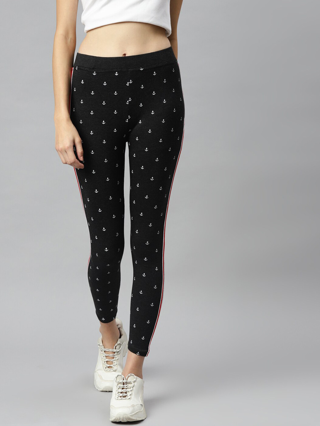 

Aarika Women Grey Arrow Print Rapid Dry Slim Fit Track Pant