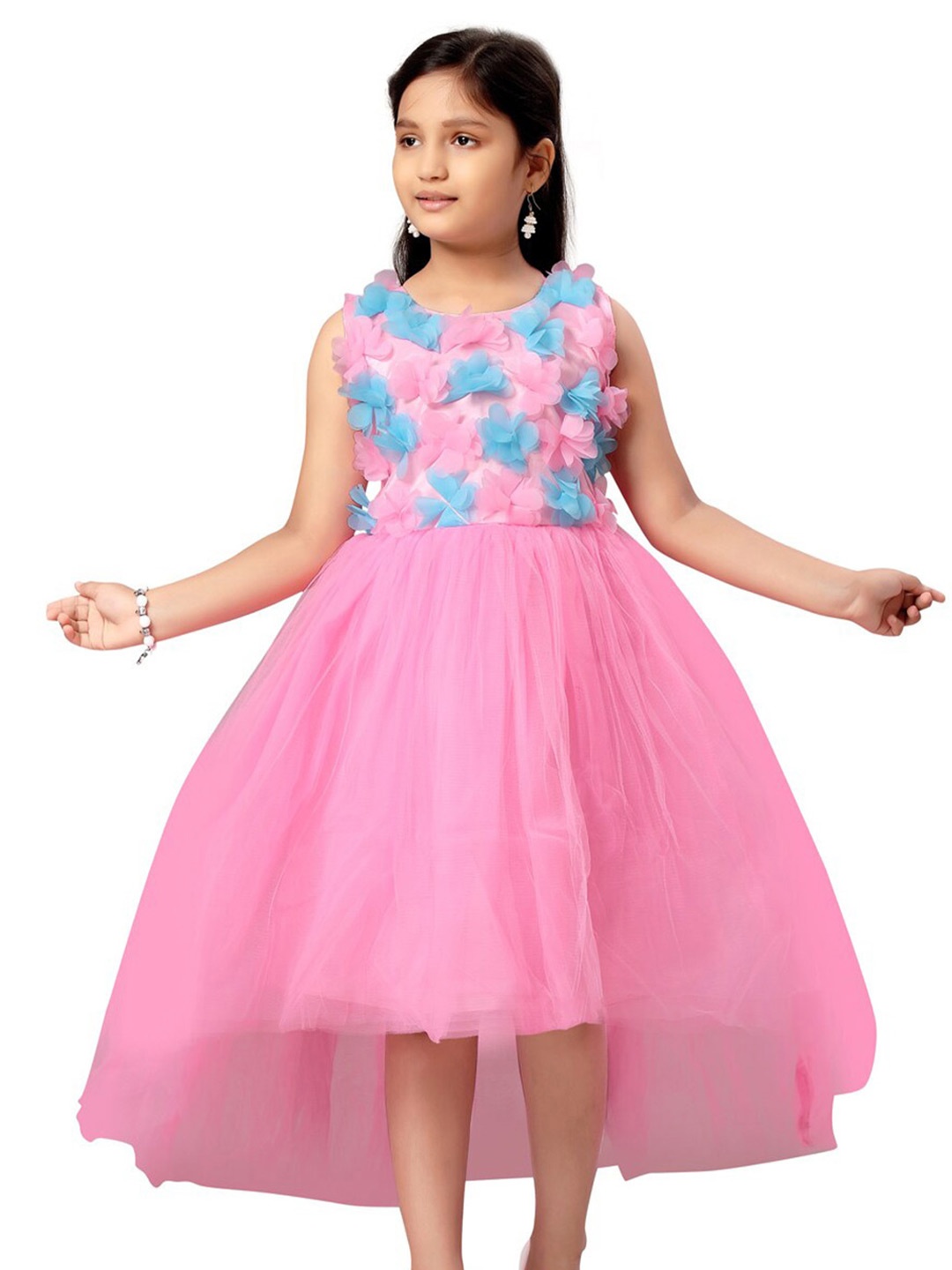 

Aarika Pink Floral Net Dress