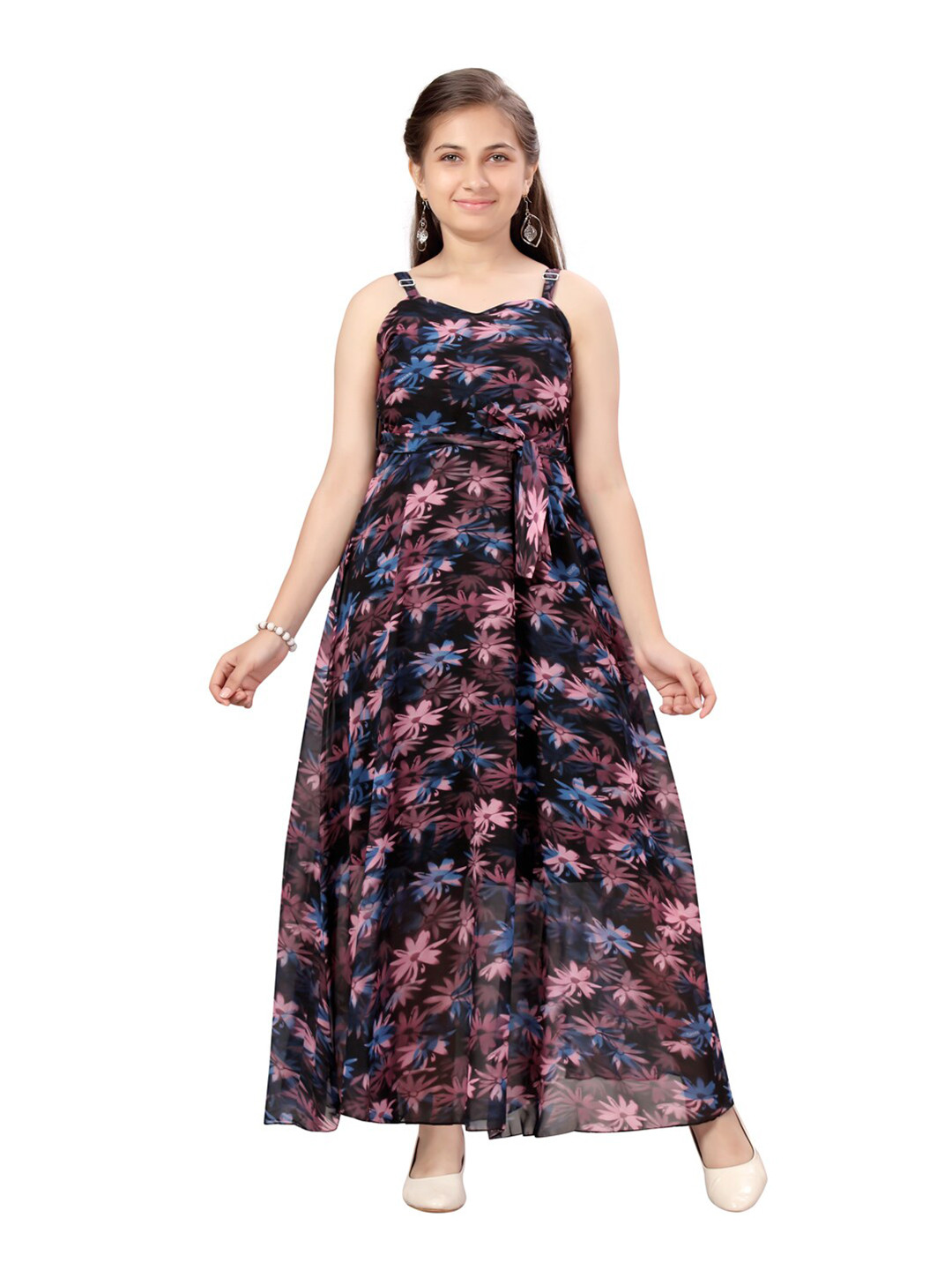 

Aarika Multicoloured Floral Georgette Bodycon Dress, Multi