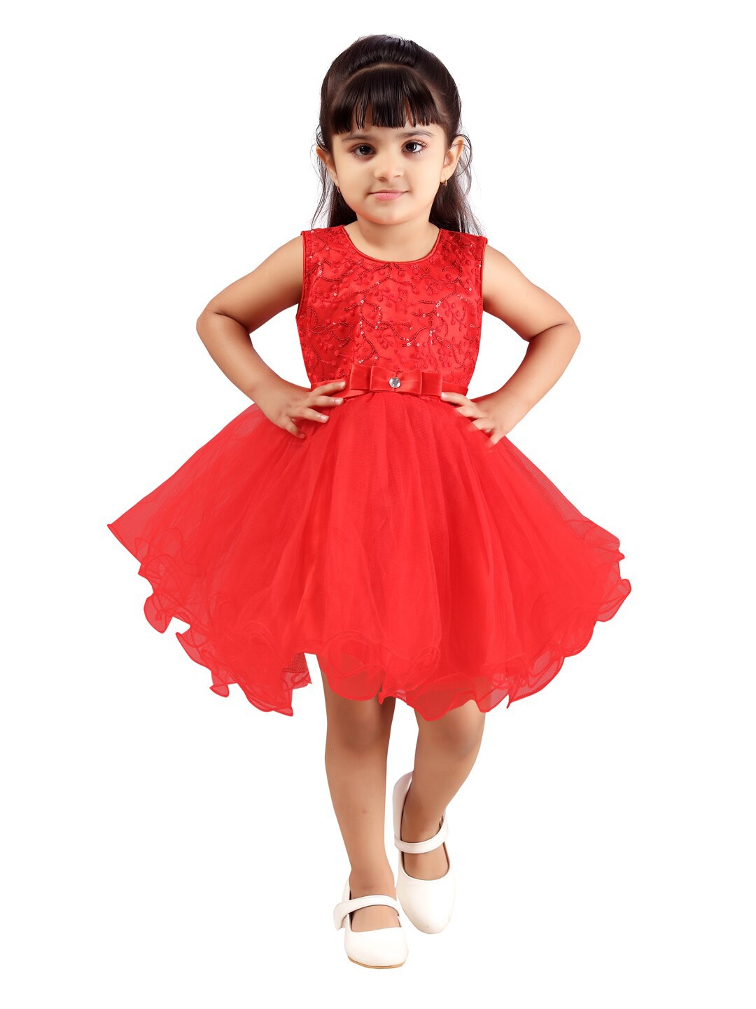 

Aarika Red Embellished Net Dress