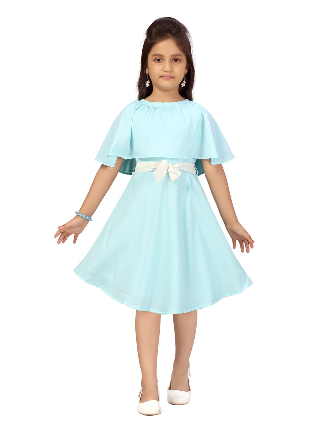 

Aarika Turquoise Blue Embellished Crepe Dress