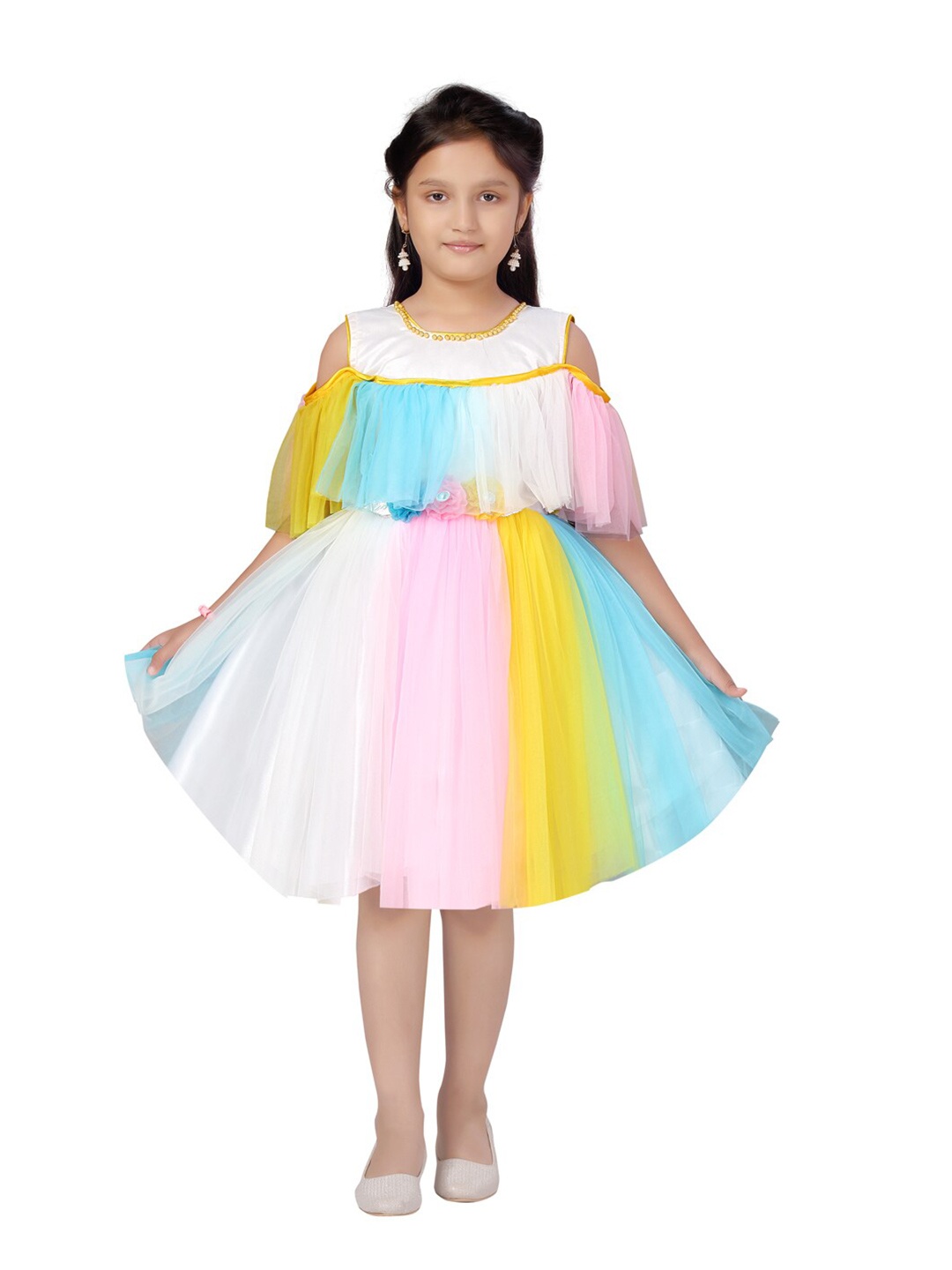 

Aarika Girls Multicoloured Fit & Flare Dress, Multi