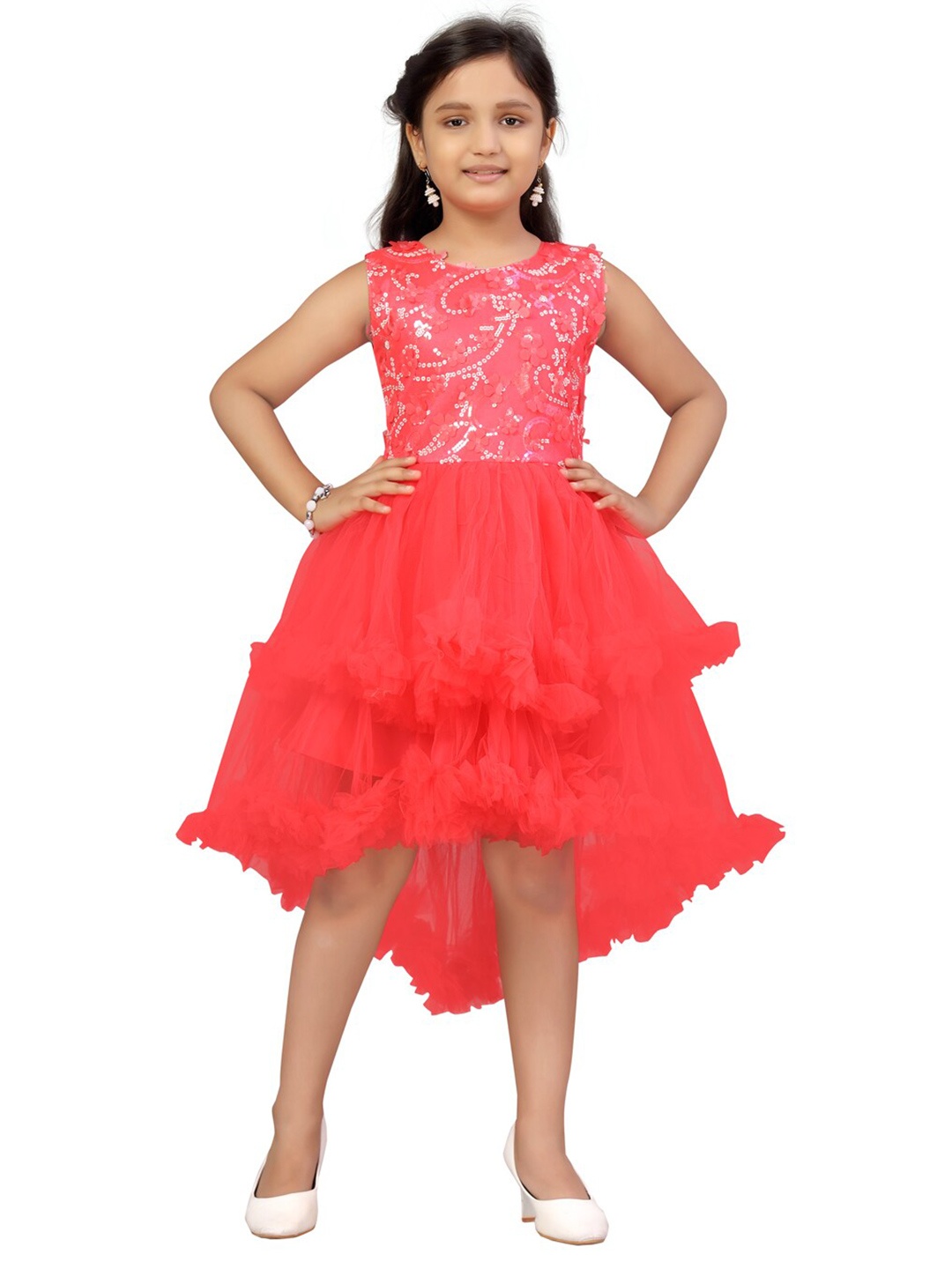 

Aarika Red Embellished Net Dress