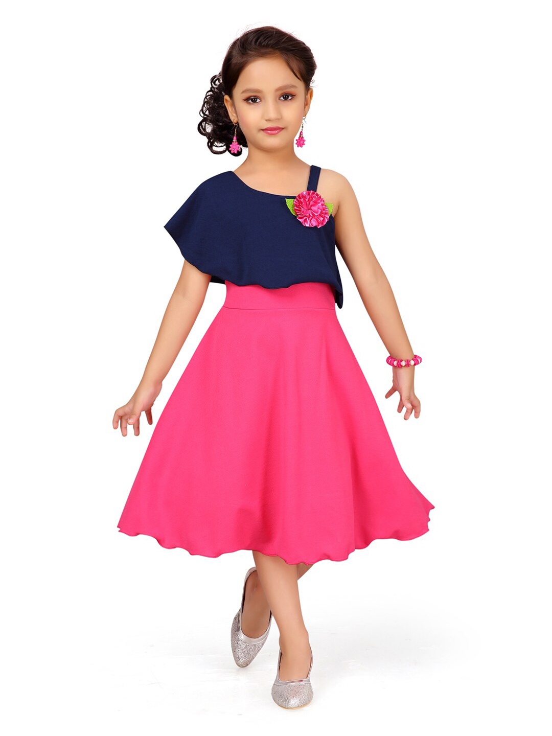 

Aarika Girls Blue & Pink Midi Dress