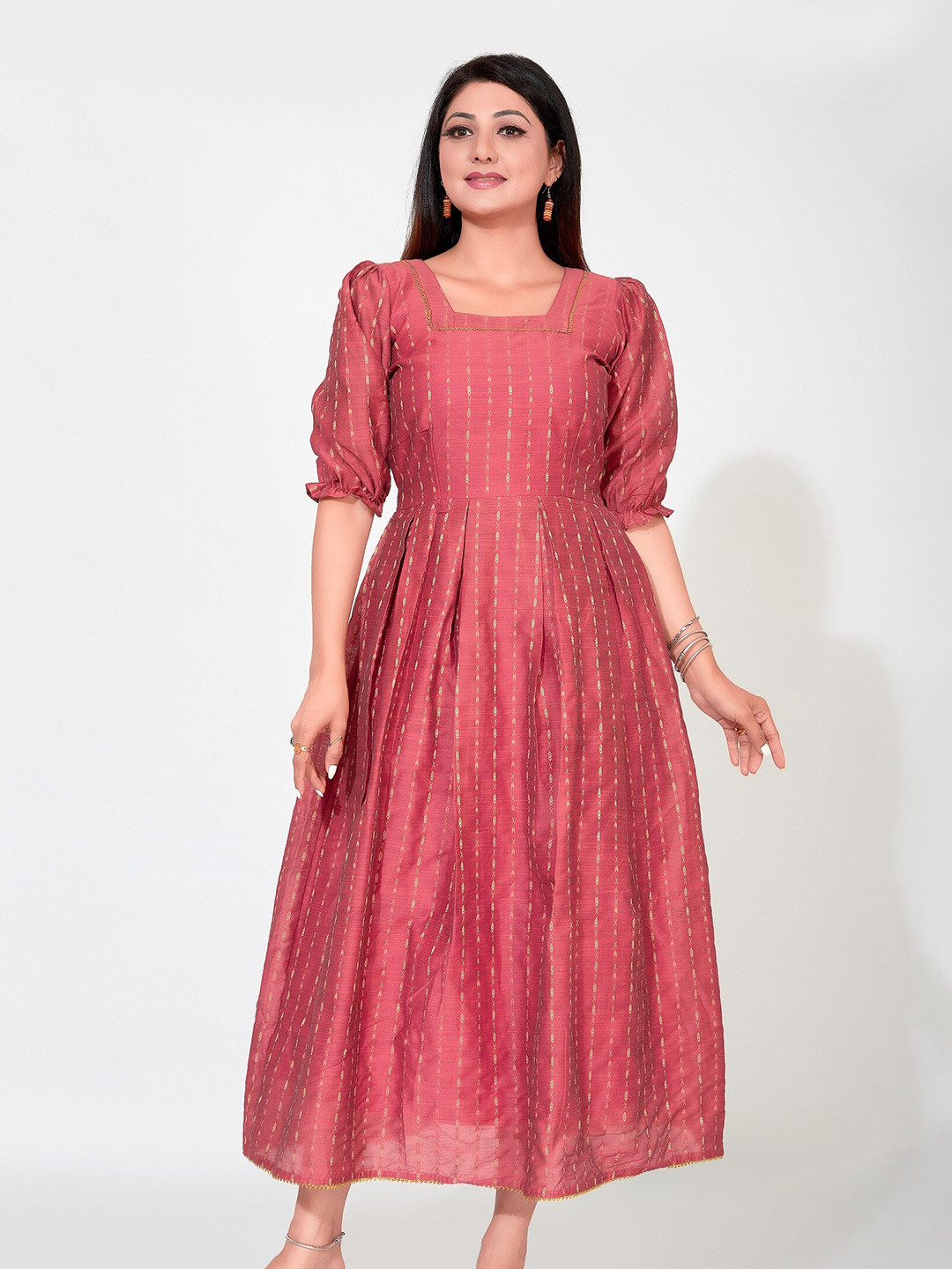 

Ayukti Pink Ethnic Maxi Dress