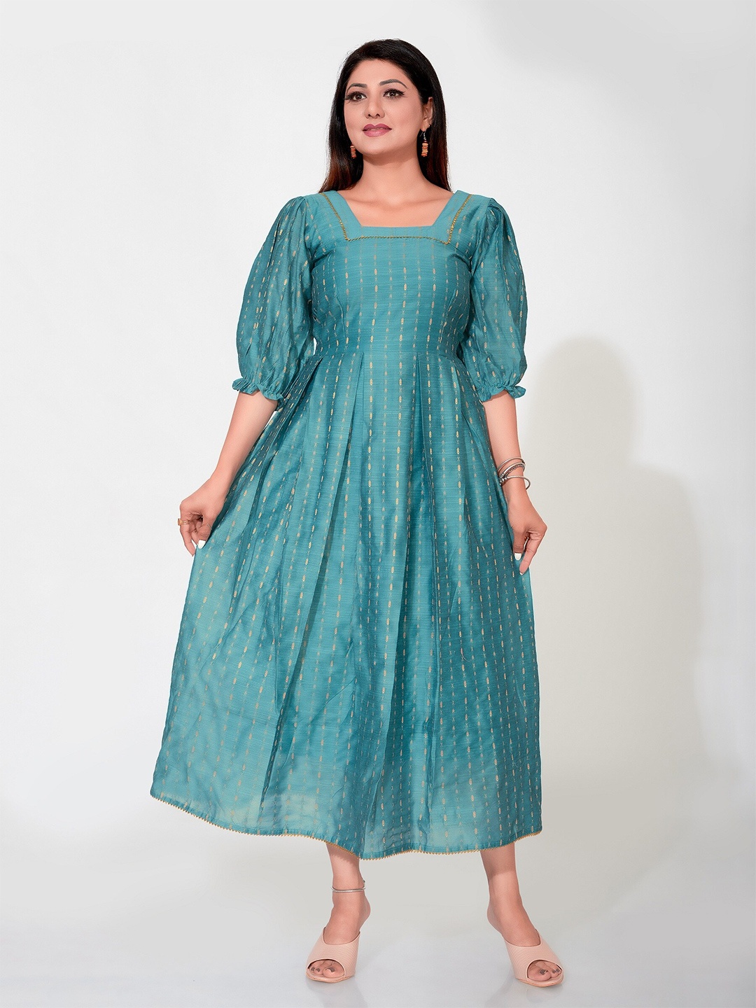 

Ayukti Teal Ethnic Maxi Dress