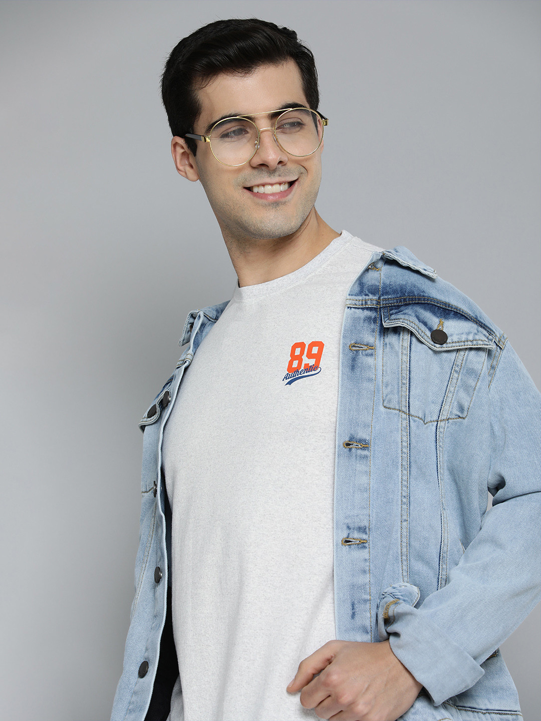 

HERE&NOW Men White Pure Cotton T-shirt