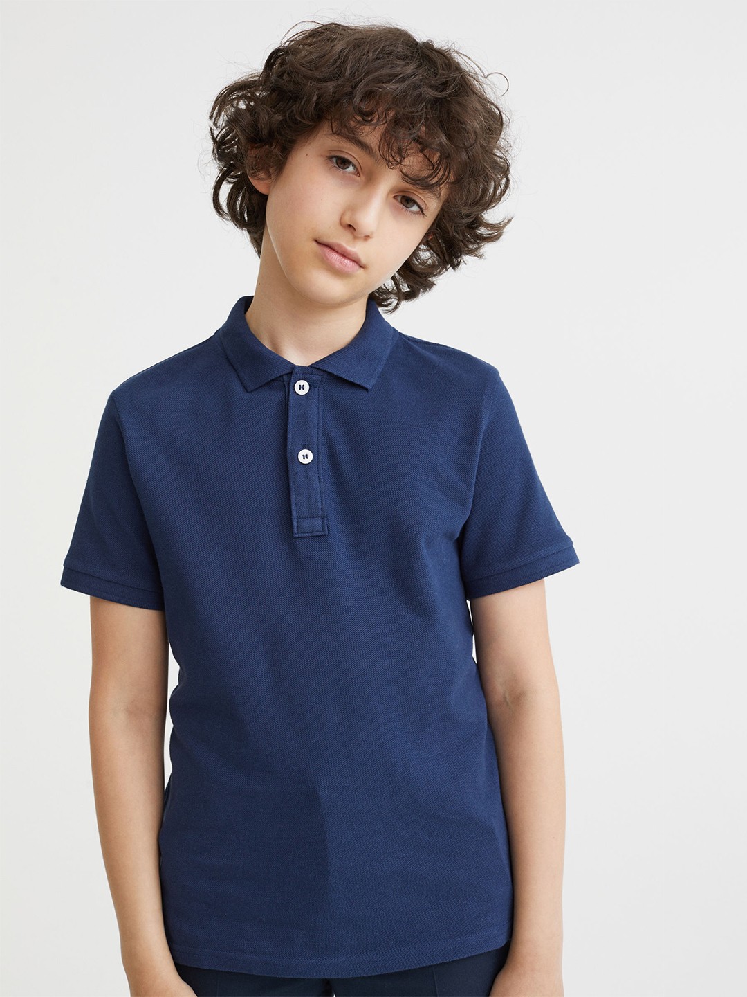 

H&M Boys Blue Cotton Pique Polo Shirt