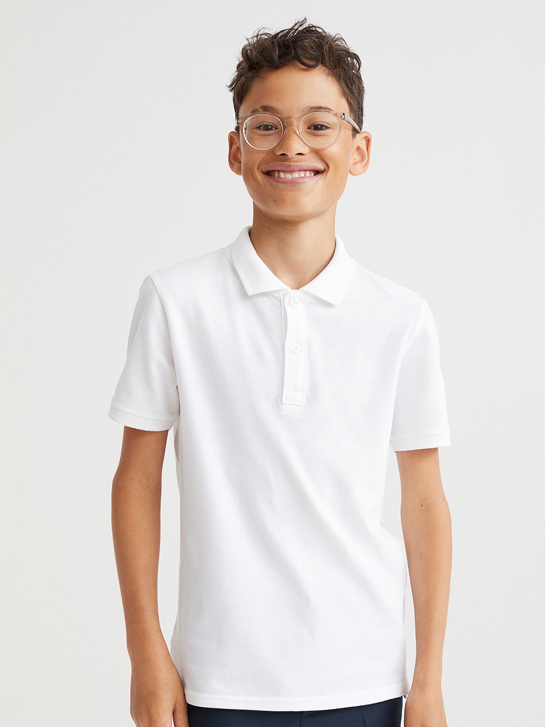 

H&M Boys White Cotton Pique Polo Shirt