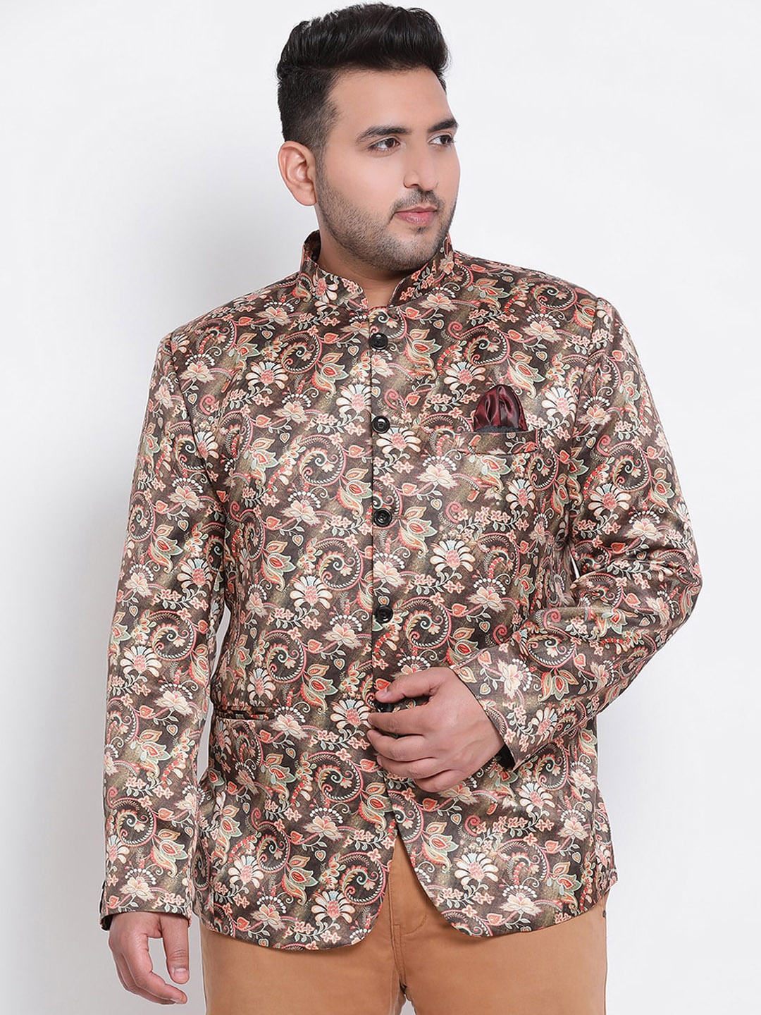

Hangup Men Brown Printed Single-Breasted Blazers