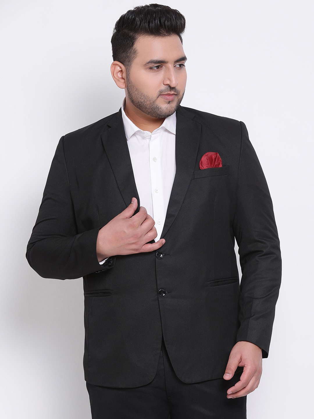 

Hangup Men Black Solid Tuxedo Blazer