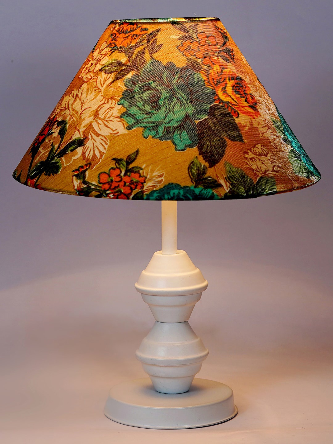 

foziq White Printed Table Lamps With Metal Base