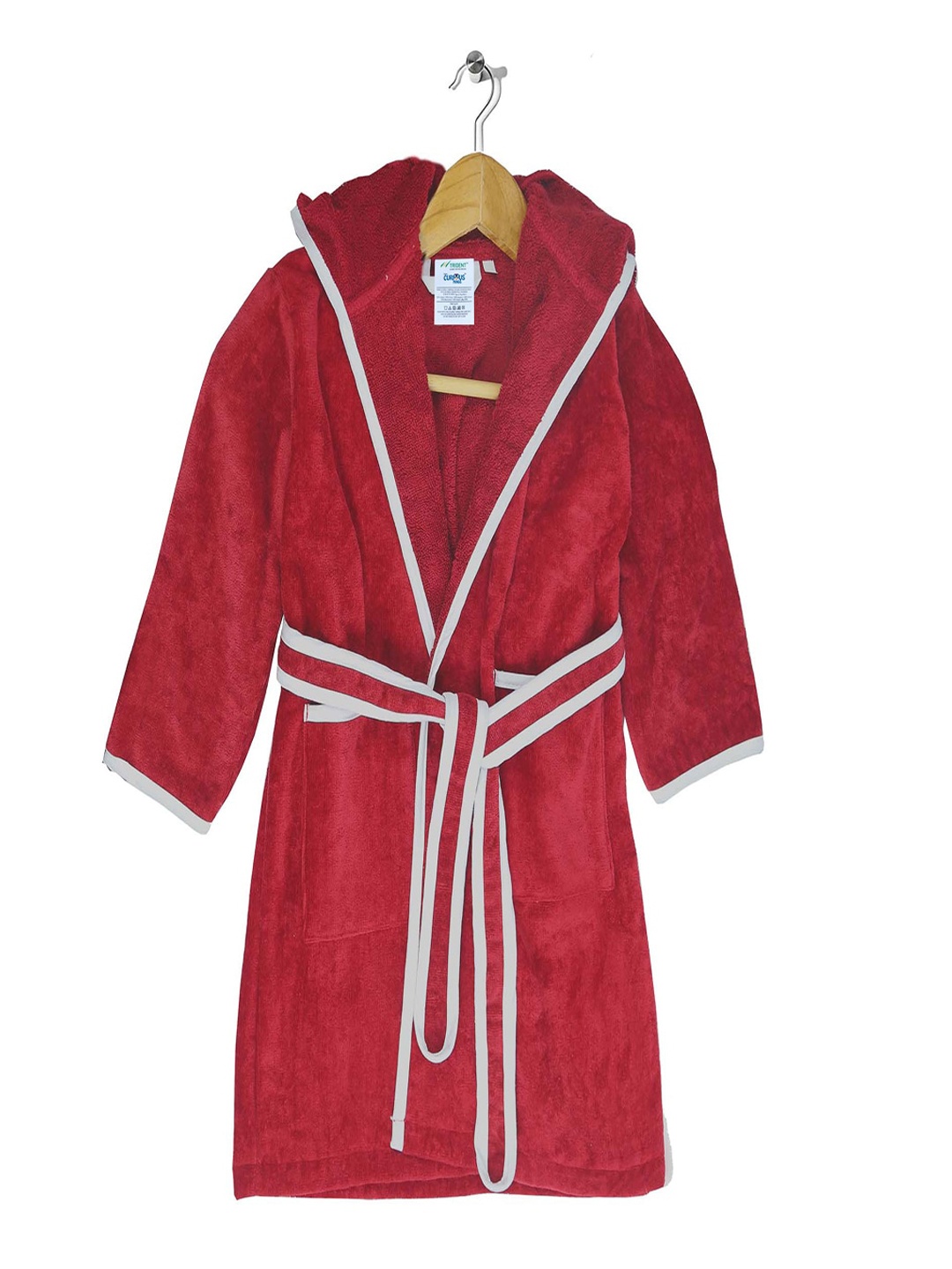 

Trident Kids Red Solid Hooded Bath Robe