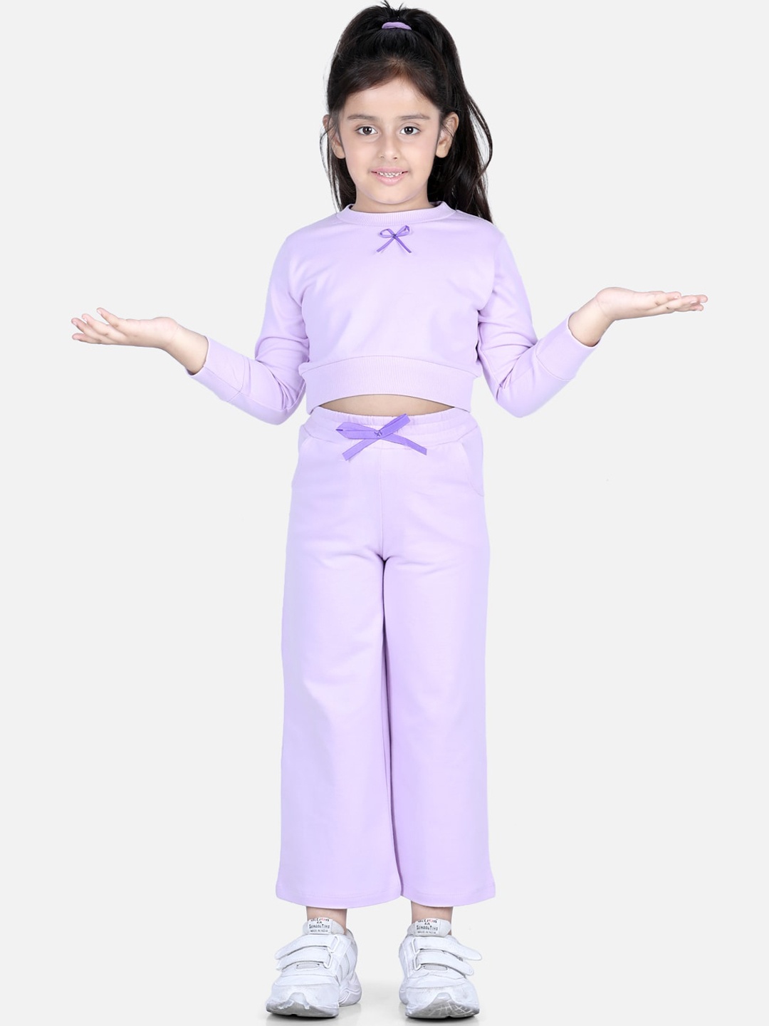 

AWW HUNNIE Girls Solid Top with Trousers, Lavender