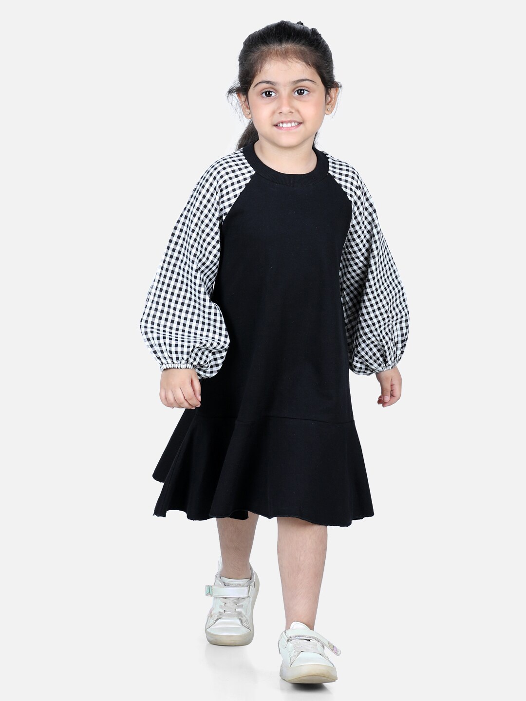 

AWW HUNNIE Girl Black A-Line Cotton Midi Dress