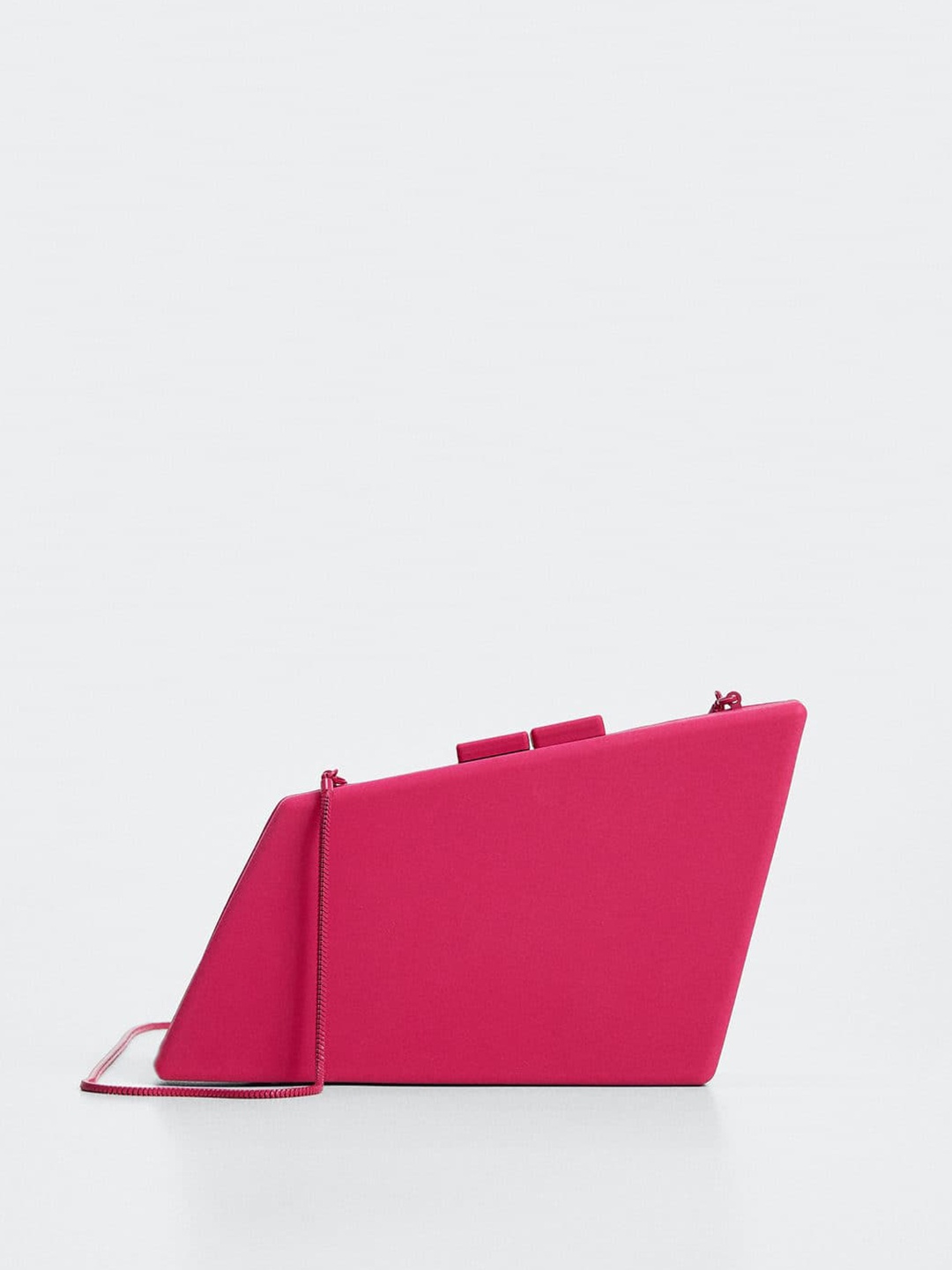 

MANGO Fuchsia Pink Solid Box Clutch
