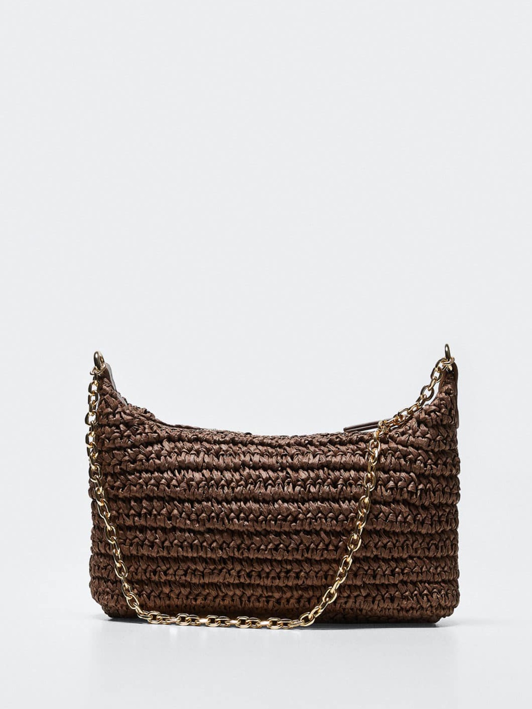 

MANGO Brown Braided Structured Sustainable Baguette Bag