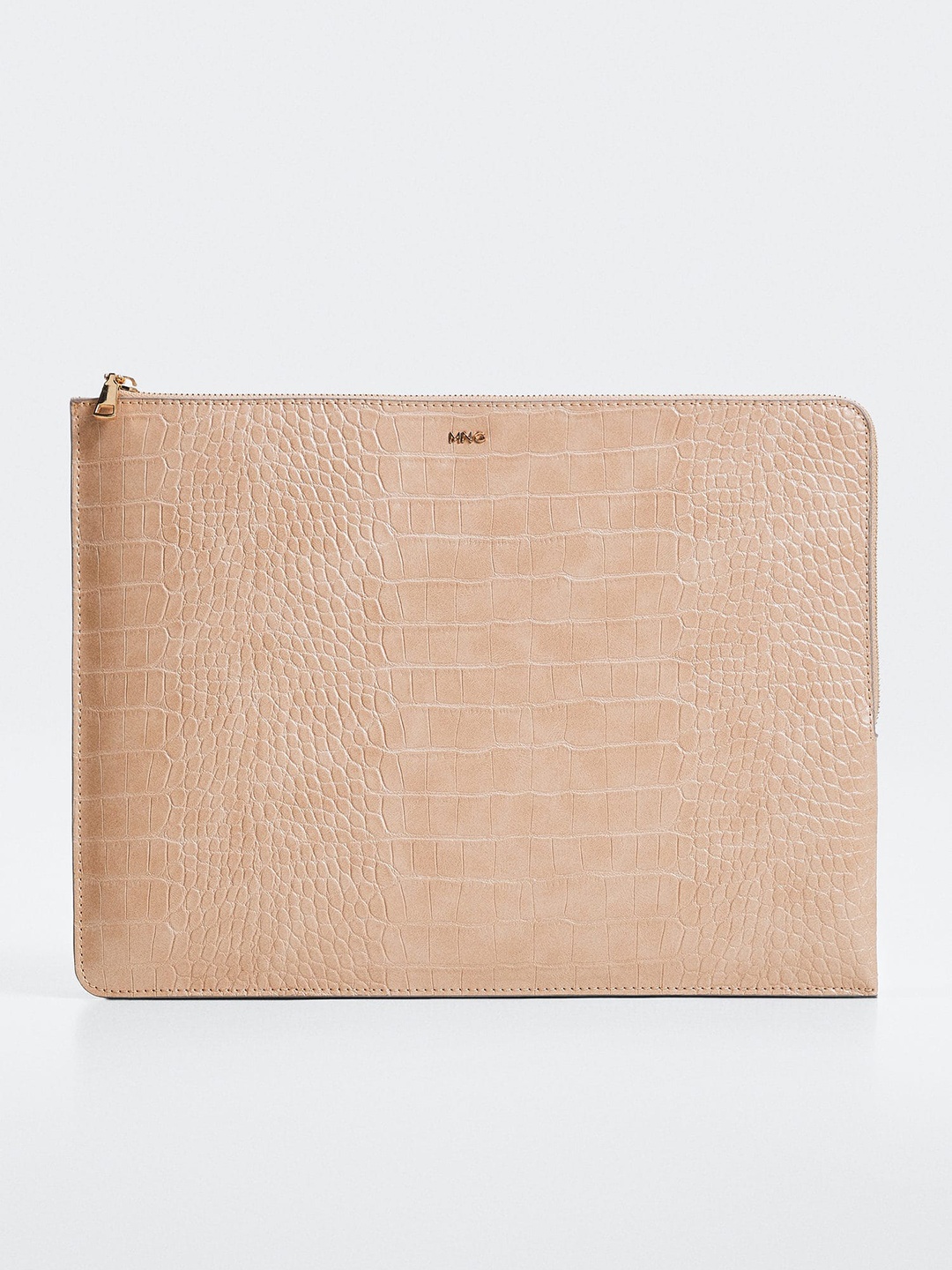 

MANGO Women Beige Croc Textured Laptop Sleeve