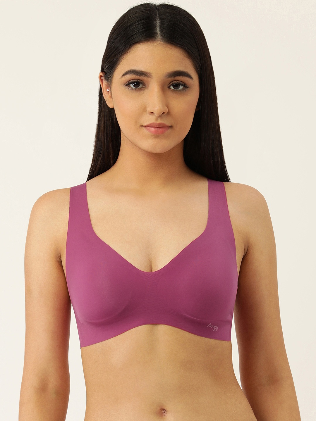 

Sloggi Woman Zero Feel Removable Padded Non-Wired Slip-On Bralette Bra, Red