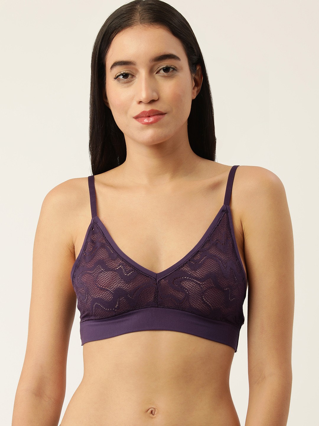 

Sloggi Woman Non Padded Wireless Soft Reversible Lacy Slipon Bralette, Purple