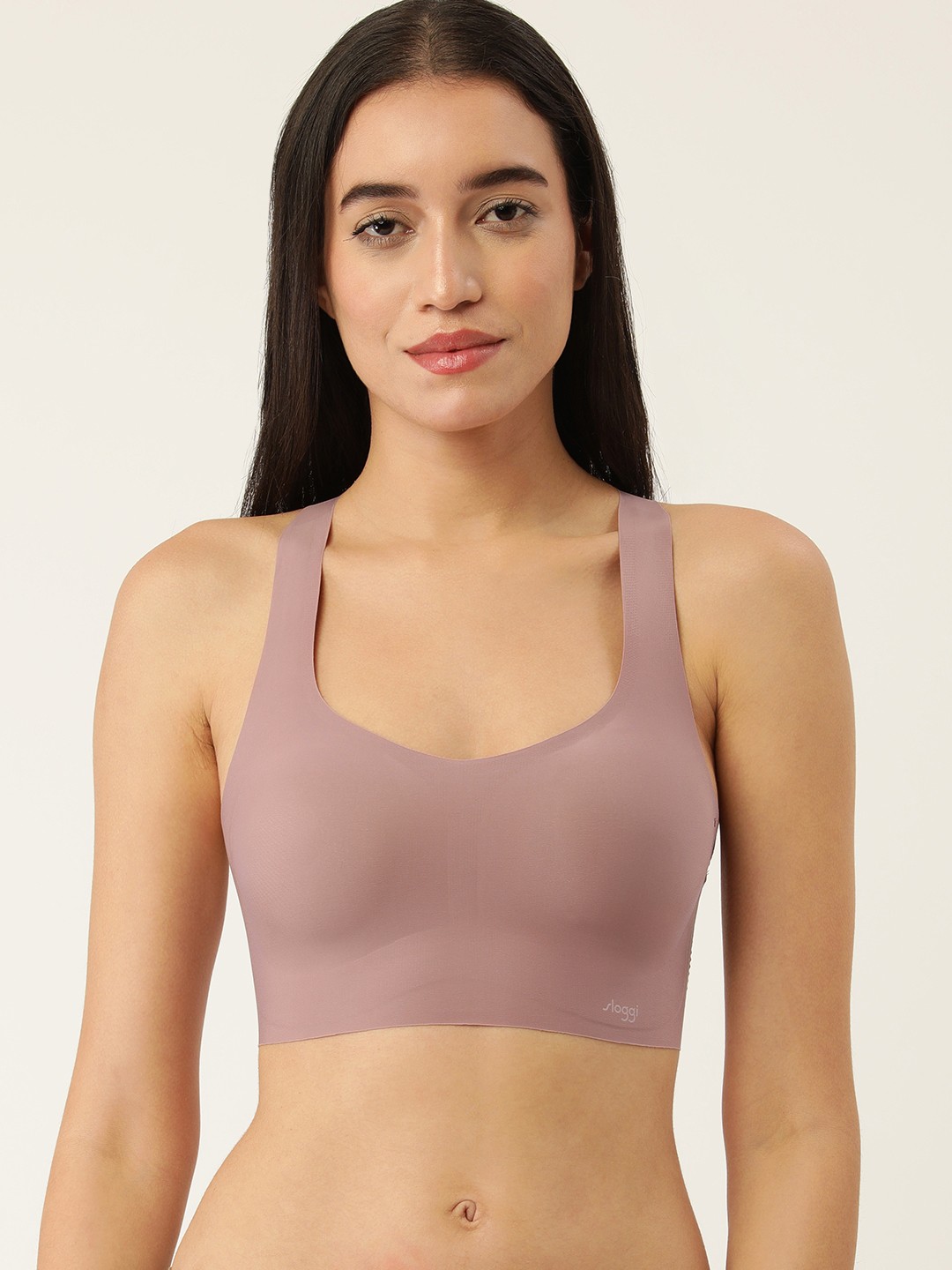 

Sloggi Woman Zero Feel Removable Padded Non-Wired Racerback Slip-On Bra, Brown