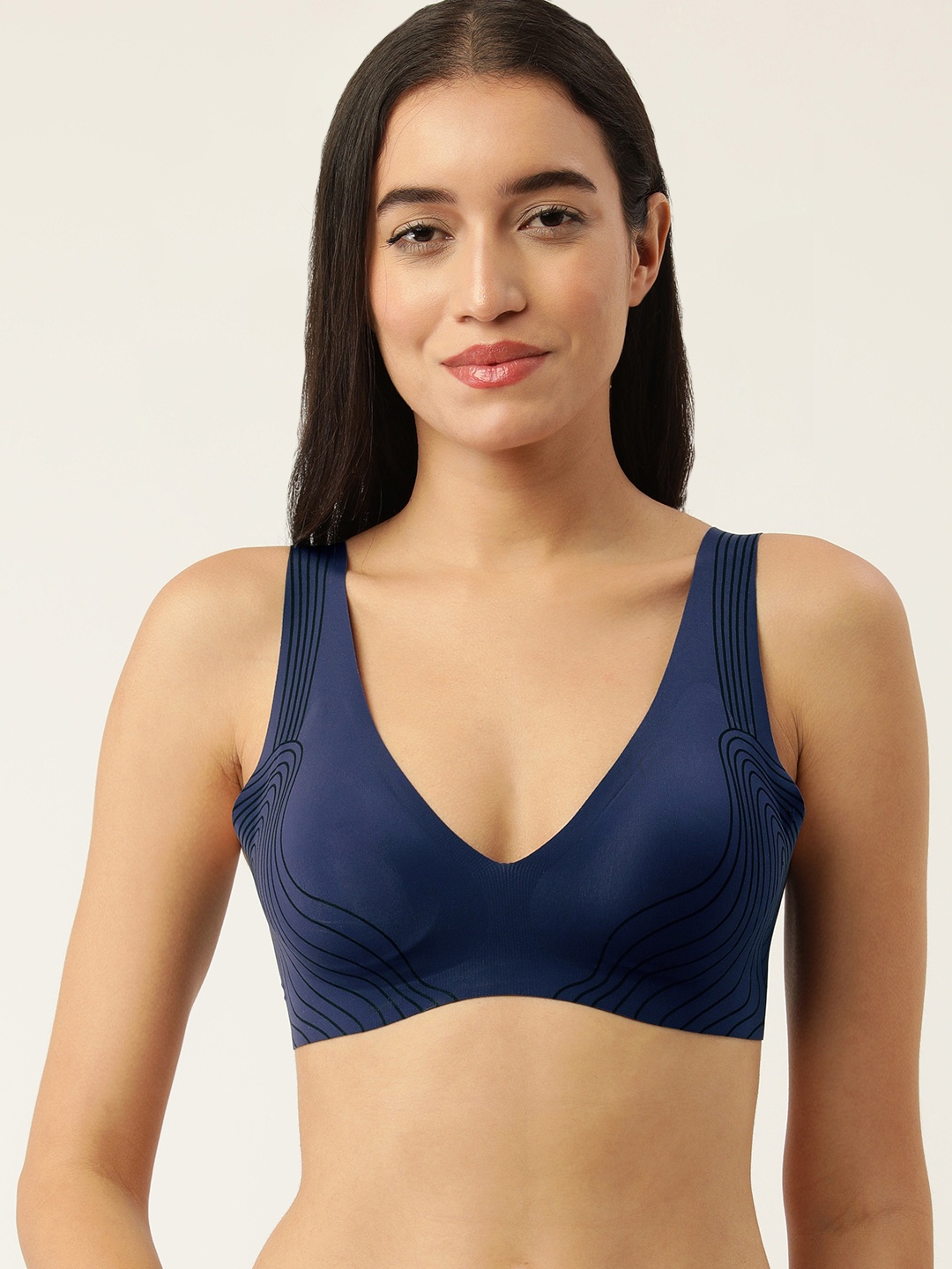 

Sloggi Woman Zero Feel Removable Padded Non-Wired Slip-On Bra, Navy blue