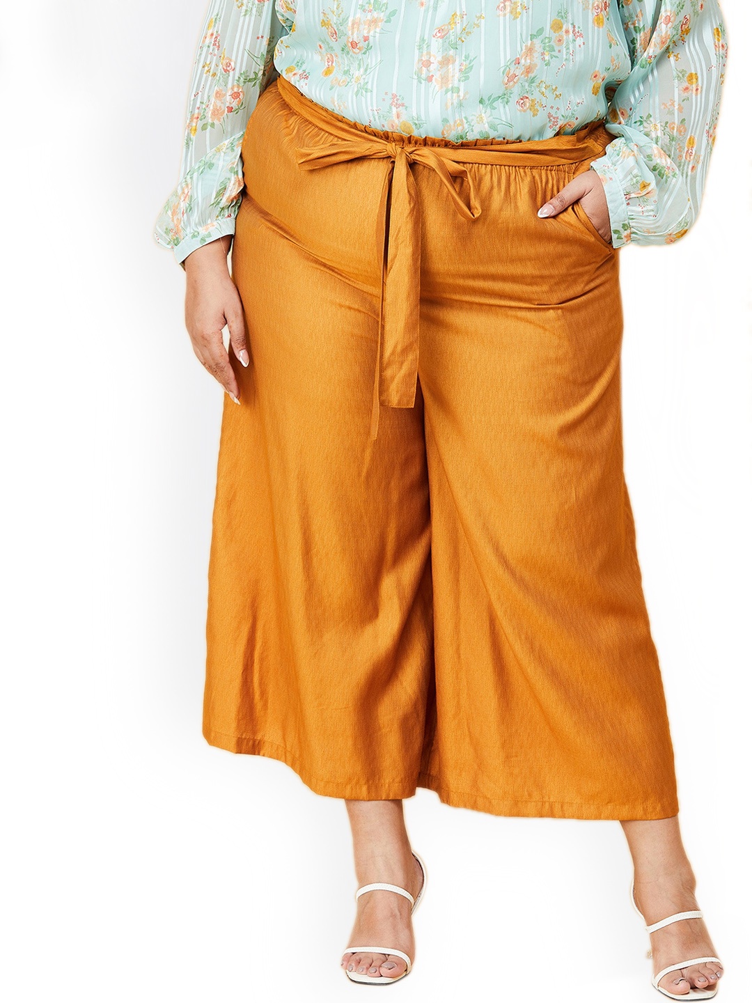 

max Plus Size Women Gold-Toned Culottes