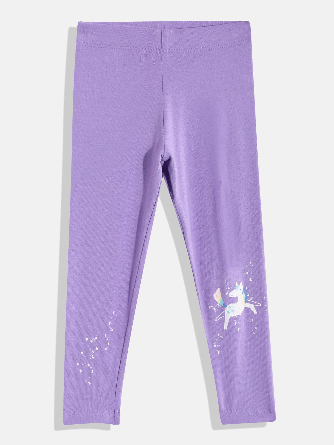 

Marks & Spencer Girls Unicorn Printed Stretchable Leggings, Purple