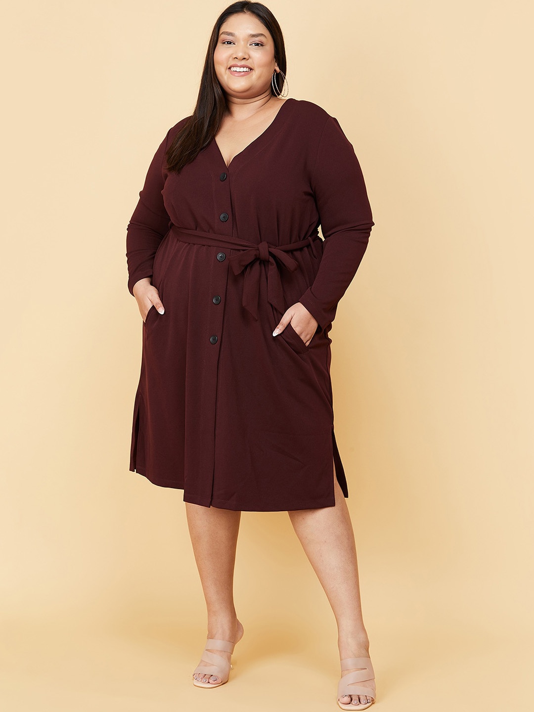 

max Women Brown Longline Tailored Jacket