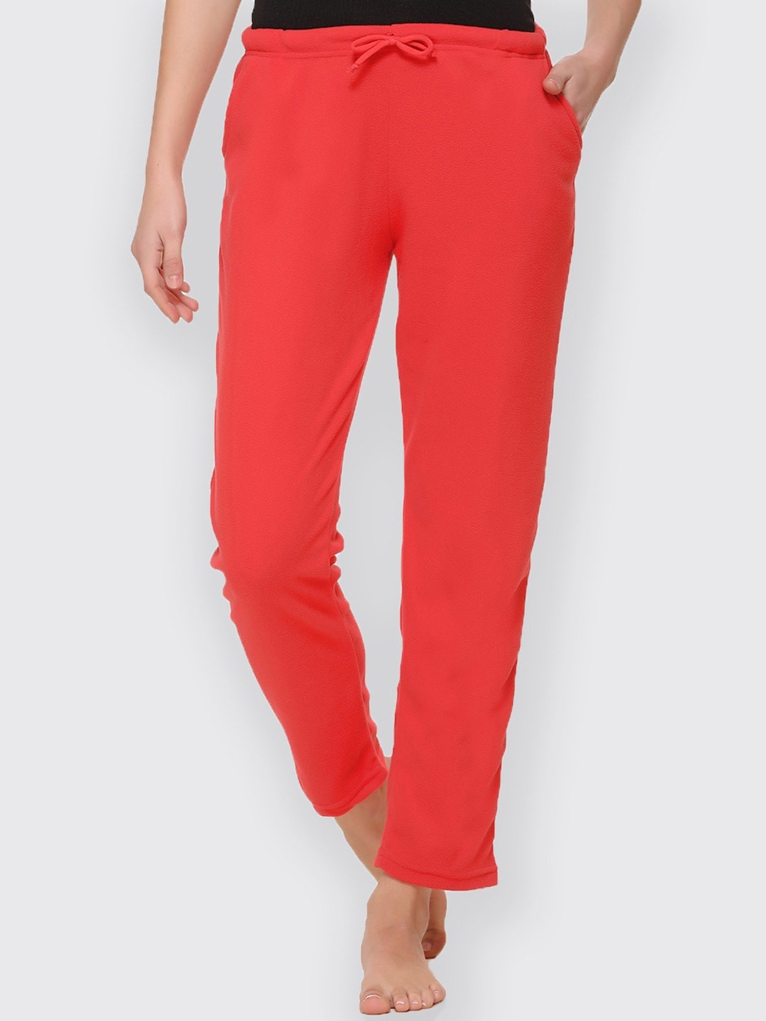 

Kanvin Women Red Solid Lounge Pants PJ1337-Red
