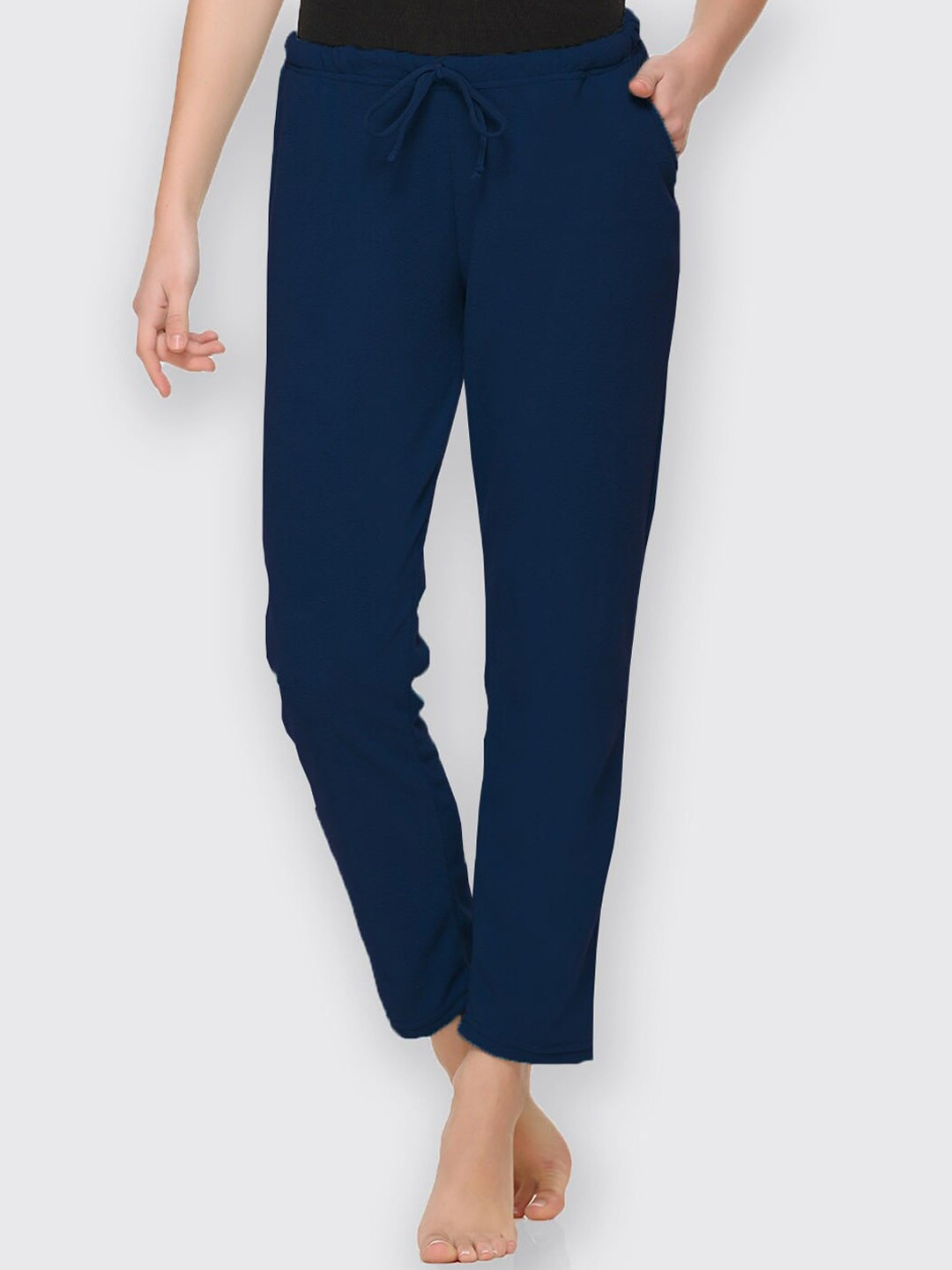 

Kanvin Women Navy Blue Solid Lounge Pants PJ1322