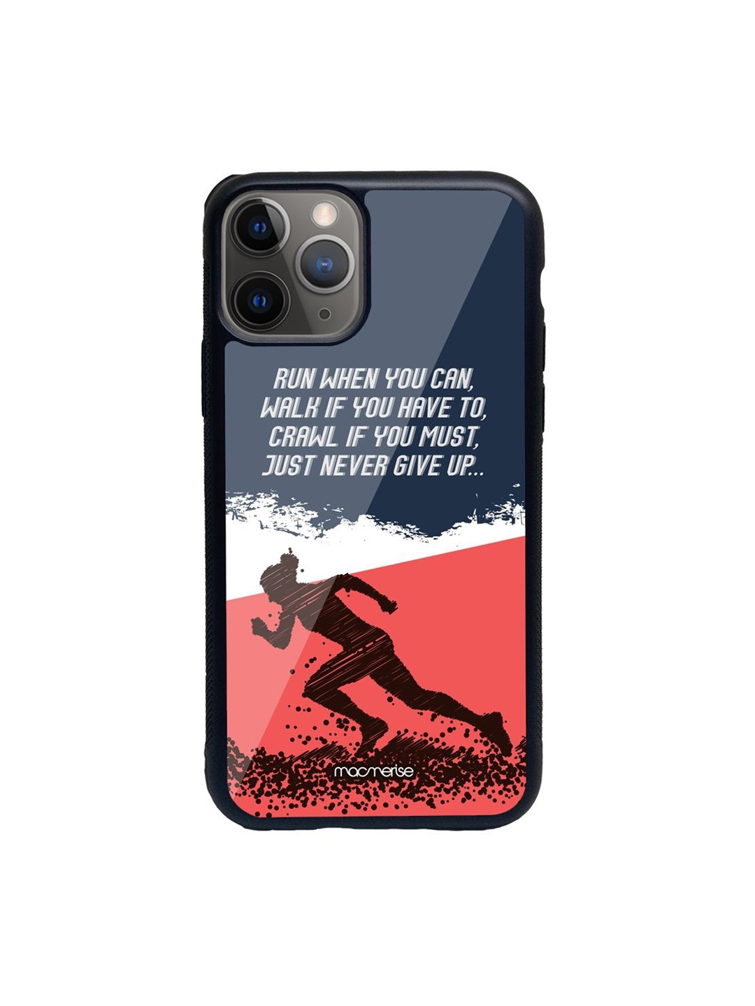 

macmerise Blue Running Motivation Printed iPhone 11 Pro Glass Back Case