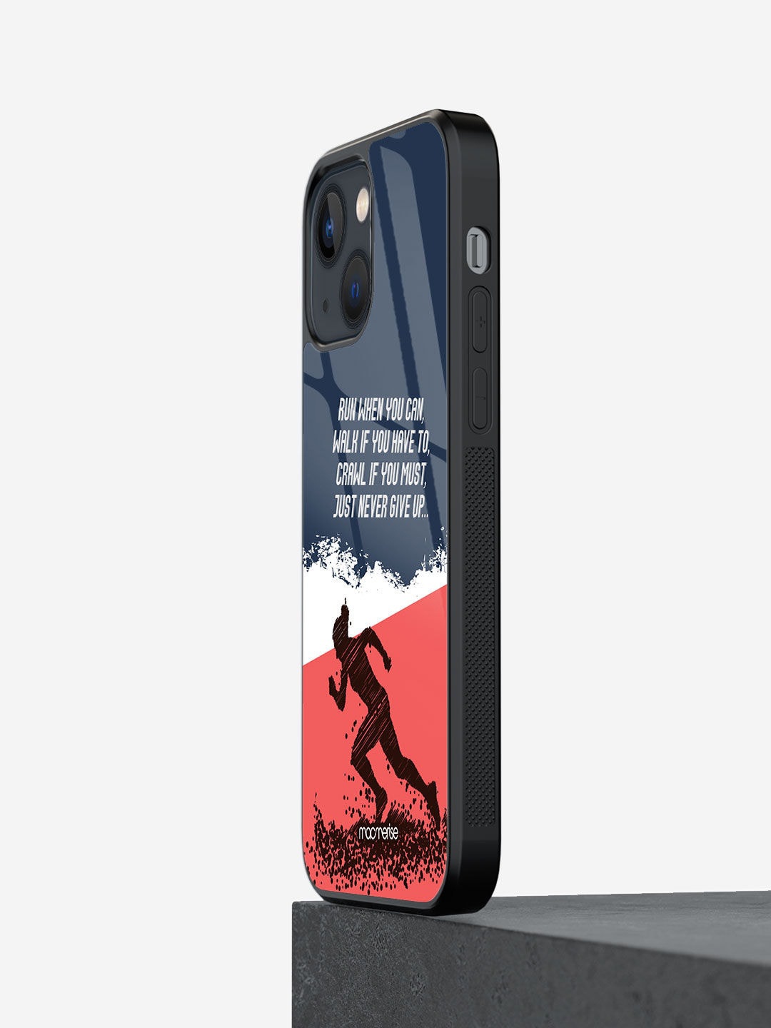 

macmerise Blue & Orange Printed Running Motivation Iphone 13 Mini Mobile Back Case
