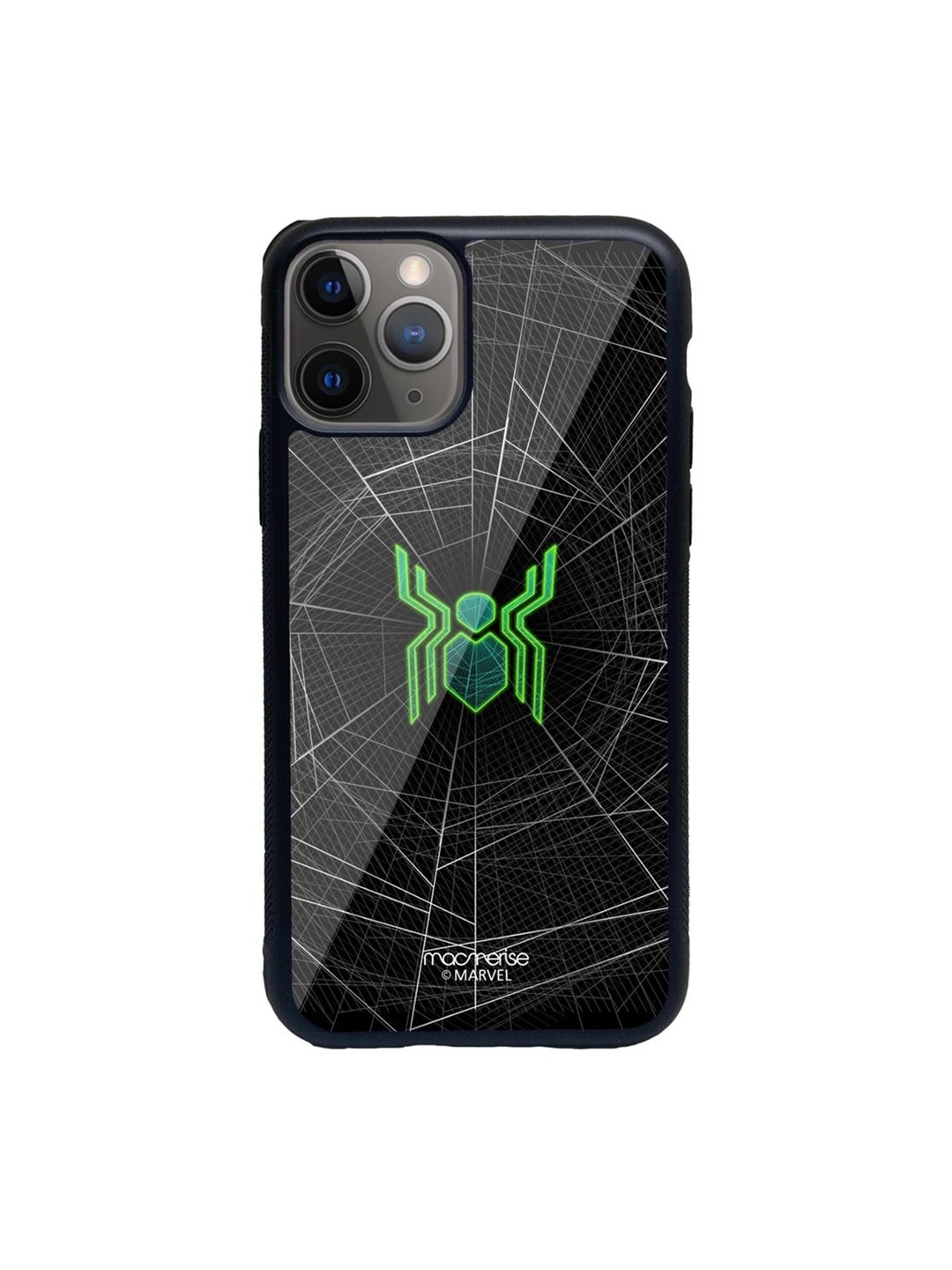 

macmerise Black Printed Spiderman Logo Web iPhone 11 Pro Back Case