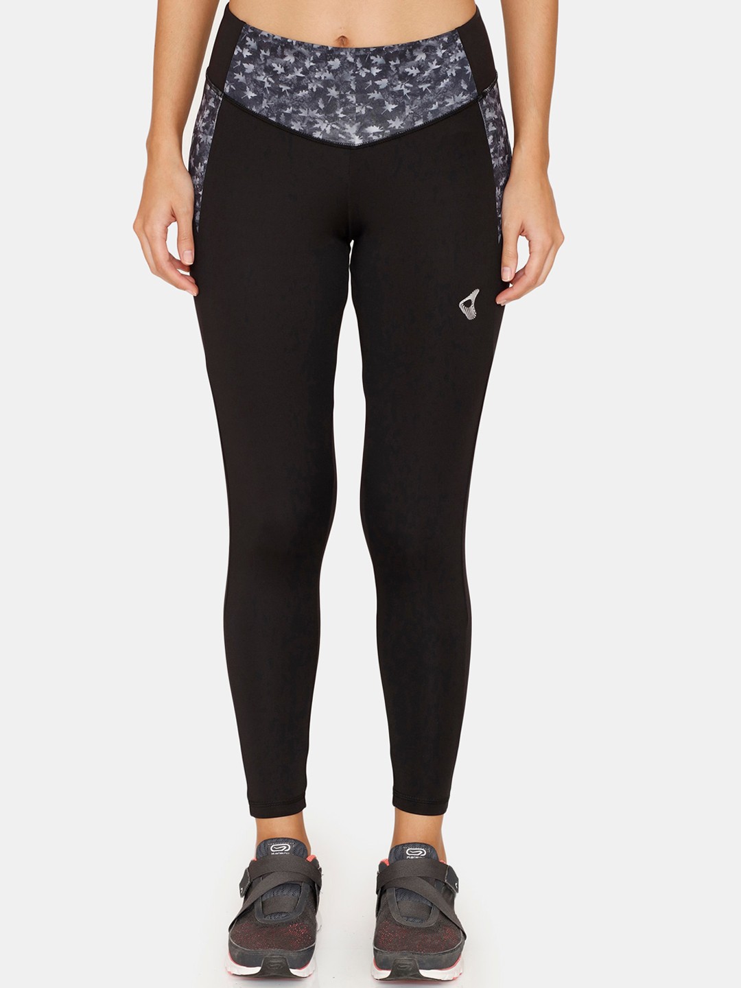 

Zelocity by Zivame Women Black & Grey Solid Tights