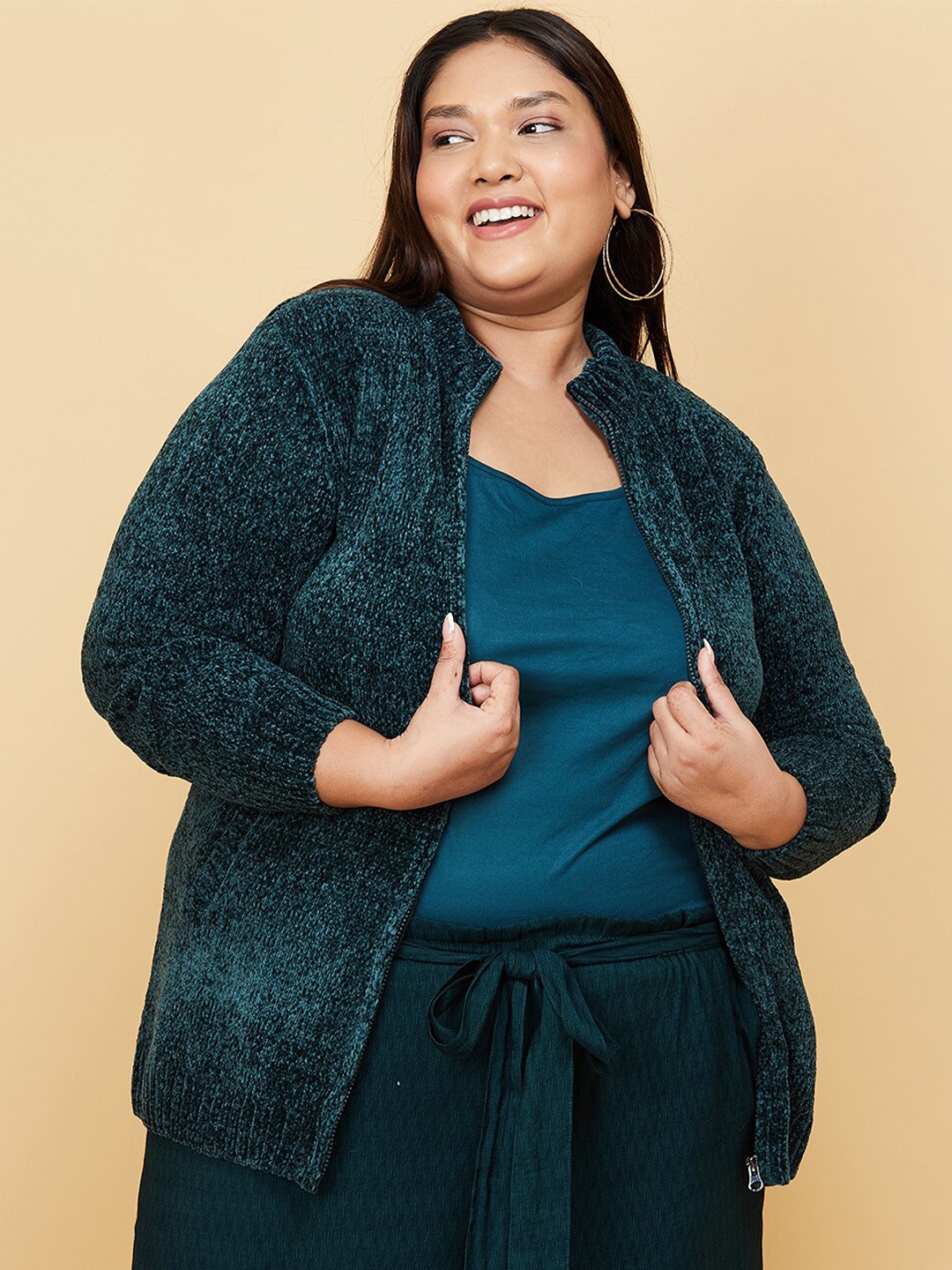 

max Women Plus Size Teal Cardigan