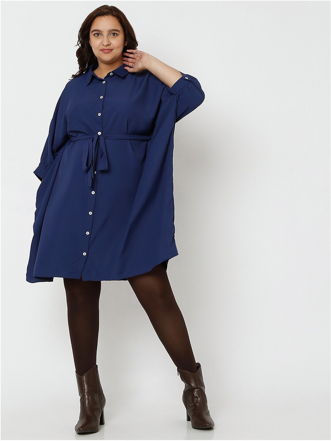 

VERO MODA CURVE Plus Size Blue Shirt Dress