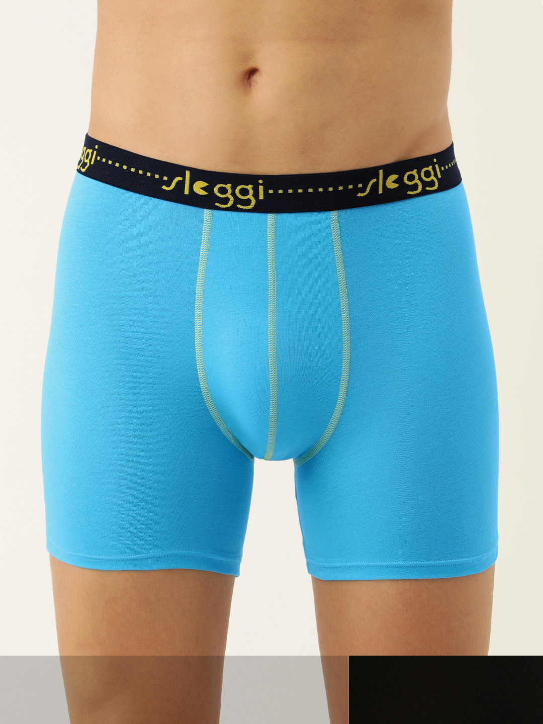 

Sloggi Men Pack of 2 Start Pacman Printed Super Soft Cotton Trunks, Turquoise blue