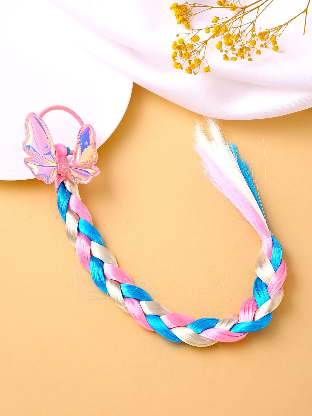 

Melbees by Yellow Chimes Girls Pink & Purple Bow Designed Hair Extension