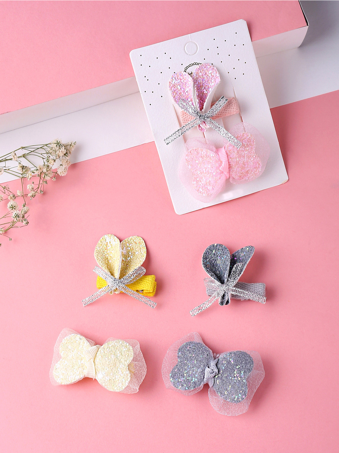 

Melbees by Yellow Chimes Girls Set of 6 Pcs Bows Hairclips