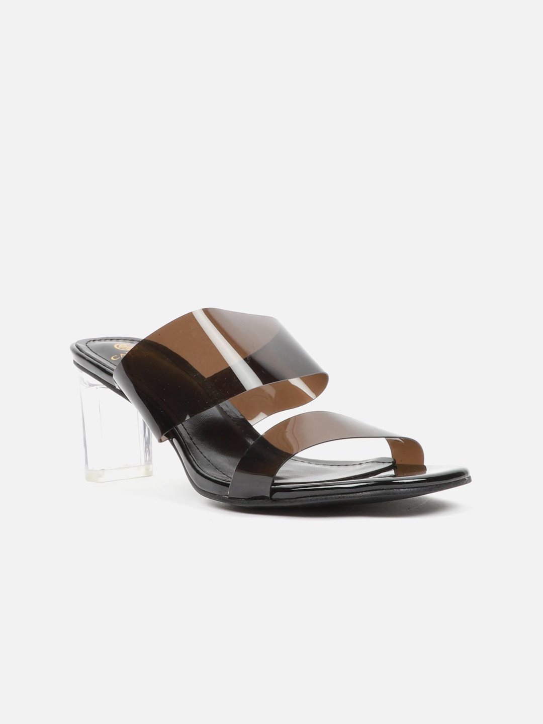 

Carlton London Black Transparent Block Heels