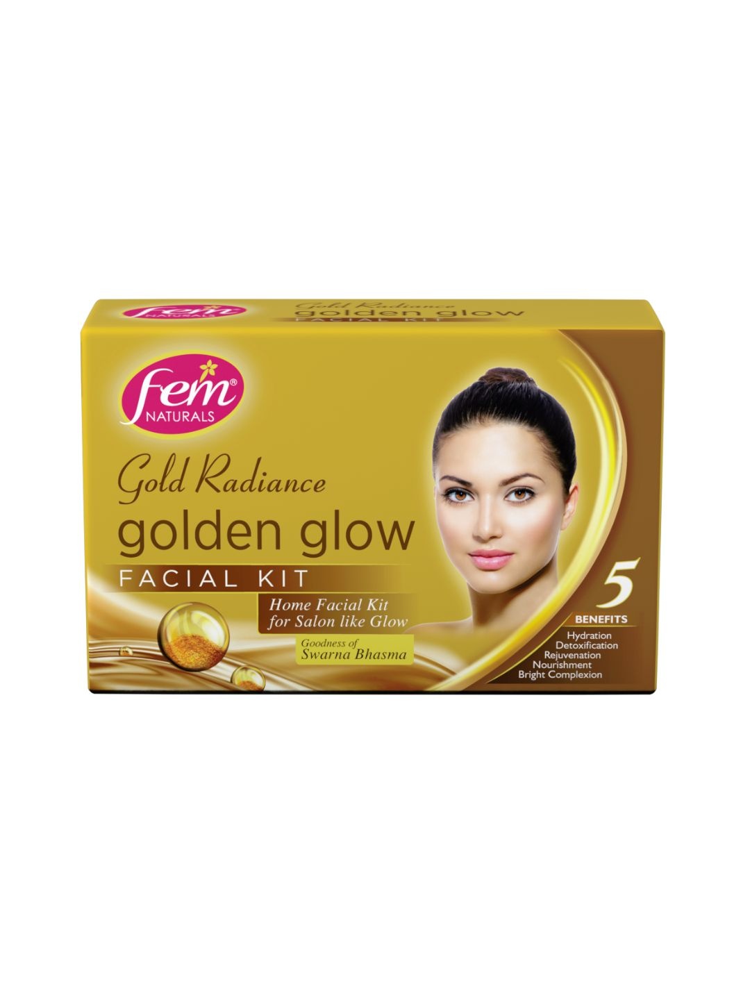 

fem Gold Radiance Golden Glow Facial Kit with Shea Butter & Swarna Bhasma - 50g