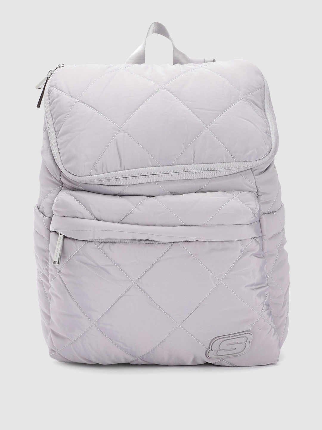

Skechers Women Textured Backpack with Quilted Detail, Grey